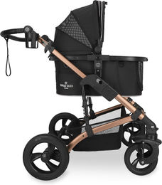 Produktbild von Nomad Tales Calma Pet Buggy für kleine Tiere in Rose Gold mit Aluminiumgestell Größe L
