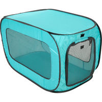 Produktbild von Nomad Tales Faltbare Hundebox für Welpen aus Polyester in Blau Grün oder Türkis L 83 x B 50 x H 47 cm