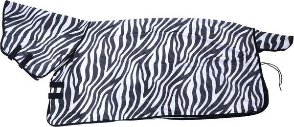 Produktbild von Nomad Tales Fliegendecke Zebra mit festem Halsteil Schwarz-Weiß 155 cm Rückenlänge