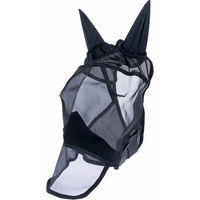 Produktbild von Nomad Tales Fliegenmaske Classic mit Ohren- und Nüsternschutz für Warmblut Pferde in Schwarz