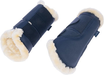 Produktbild von Nomad Tales Set Dressurgamaschen und Hufglocken aus Kunstleder marineblau Größe M