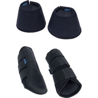 Produktbild von Nomad Tales Set Gamaschen und Hufglocken aus Kunstleder Schwarz Größe XL