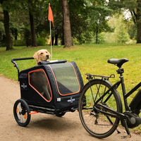 Produktbild von Nomad Tales Spirit Bike Trailer Fahrradanhänger und Jogger für Hunde bis 45 kg Schwarz Orange aus wasserabweisendem Oxford-Gewebe