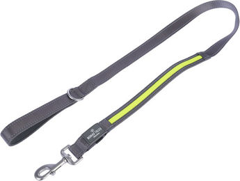 Nomad Tales Spirit USB LED Hundeleine aus Nylon in Neongelb und Grau 120 cm lang und 25 mm breit mit wiederaufladbarem Akku - 120 cm – Bild 1 von 1