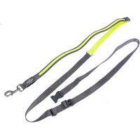 Produktbild von Nomad Tales Spirit USB LED Joggingleine aus Nylon in Neongelb und Grau mit 180 bis 250 cm Länge und 25 mm Breite