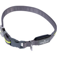 Produktbild von Nomad Tales Spirit USB LED Nylonhalsband für Hunde in Neongelb und Grau Größe S/M mit Halsumfang 35-50 cm