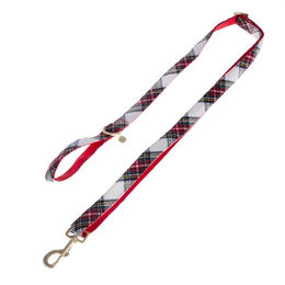 Produktbild von Nomad Tales Tartan Hundezubehör Set aus Halsband, verstellbarer Leine 200 cm, Kotbeutelspender und Scrunchie aus Polyester