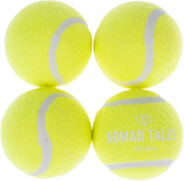 Produktbild von Nomad Tales Tennisball-Set für Hunde aus Gummi in Gelb und Bunt 4er Set Ø 6,3 cm