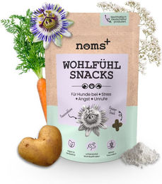 noms+ Wohlfühl-Funktionssnacks für Hunde vegan hypoallergen und getreidefrei 125g - 150 g – Bild 1 von 4