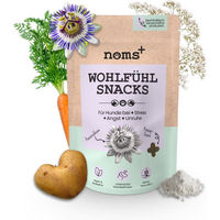 Produktbild von noms+ Wohlfühl-Funktionssnacks für Hunde vegan hypoallergen und getreidefrei 125g - 150 g
