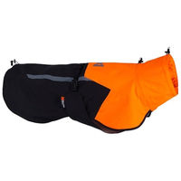 Produktbild von Non-Stop Dogwear Fjord Regenmantel 2.0 für Hunde Schwarz/Orange wasserdicht Rückenlänge 55 cm