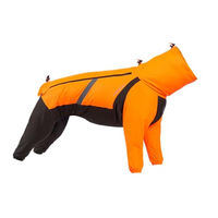 Produktbild von Non-Stop Dogwear Fjord Regenmantel Overall für Hunde wasserdicht Orange-Schwarz Größe 36