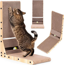 Northio Eck-Katzenkratzbett aus Karton mit Spielzeug – Bild 1 von 1