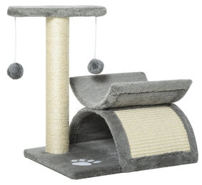 Northio Katzenkratzbaum mit Spielball in Hellgrau 40x30x43 cm – Bild 1 von 1
