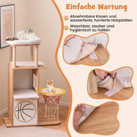 Produktbild von Northio Kratzbaum aus Holz mit Katzenhaus und Kletterturm im Sportdesign 120 cm