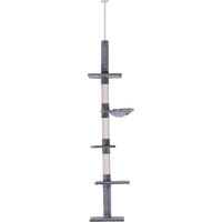 Produktbild von Northio Kratzbaum Deckenhoch Grau Höhenverstellbar mit Sisalsäulen 40x34x230-260cm