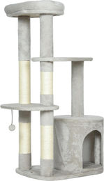 Northio Kratzbaum für Katzen, 114 cm, mehrstöckig, Grau mit Sisal und Plüsch – Bild 1 von 1