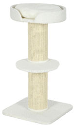 Northio Kratzbaum für Katzen 91cm mit Katzenbett und Plattform in Creme und Weiß aus Plüsch und Sisal – Bild 1 von 2