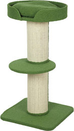 Northio Kratzbaum für Katzen in Grün mit Bett, Plattformen und Sisalstämmen, 91 cm – Bild 1 von 3
