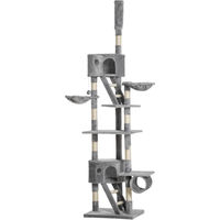 Produktbild von Northio Kratzbaum für Katzen mit Deckenspanner aus Sisal in Hellgrau 60 x 45 x 240-260 cm
