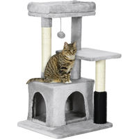 Produktbild von Northio Kratzbaum für Katzen mit Massageecke, Katzenhöhle und Spielball in Hellgrau 48x48x85cm