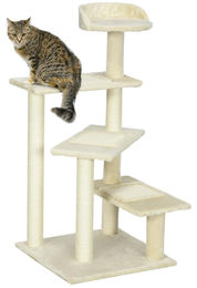 Northio Kratzbaum für Katzen mit Sisalsäulen in Beige 50 x 50 x 100 cm – Bild 1 von 1