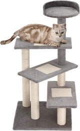 Northio Kratzbaum für Katzen mit Treppe und 5 Ebenen in Beige/Grau 48x48x99,5cm – Bild 1 von 1