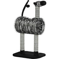 Produktbild von Northio Kratzbaum für Katzen mit Zebra-Design, Klettertunnel und Jutepfosten, Schwarz-Weiß, 93 cm