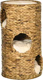 Northio Kratztonne Katzenturm mit 3 Ebenen und Kissen aus Wasserhyazinthe, 73 cm, Hellbraun – Bild 1 von 1