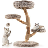 Produktbild von Northix Katzenbaum aus Birkenholz mit 4 Plüschebenen und Jute-Stäben