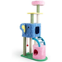 Produktbild von Northix Katzenbaum mit Elefantenmotiv, 2 Höhlen, gepolsterte Liegefläche und Kratzstämme