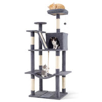 Produktbild von Northix Katzenbaum mit Hängematte und Kratzstämmen in Grau, 158 cm