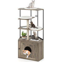 Produktbild von Northix Katzenbaum mit Katzenklo-Unterschrank, Kratzbäumen und Kissen