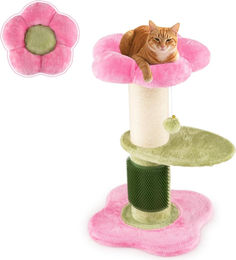 Northix Katzenbaum mit Plüschsitz und Sisalstamm in Rosa 69 cm – Bild 1 von 1
