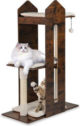 Northix Katzenbaum mit Sisalstämmen und Hängekugeln in Braun 120 cm – Bild 1 von 1