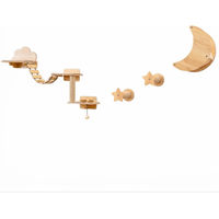 Produktbild von Northix Katzenkletterwand-Set aus Holz mit Hängematte und Kratzbaum 6-teilig Natur