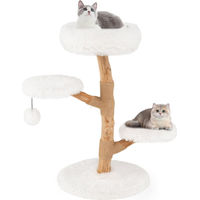 Produktbild von Northix Katzenkratzbaum aus Holz und Plüsch in Weiß, 90 cm