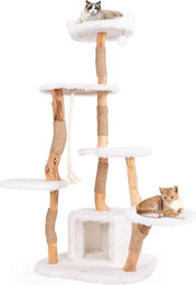 Northix Kratzbaum aus Holz und Plüsch mit Höhle und Plattformen 168 cm – Bild 1 von 2