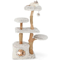 Produktbild von Northix Kratzbaum für Katzen 135 cm mit Höhle, Plüschsitz und Kratzstämmen aus Holzwerkstoff und Jute