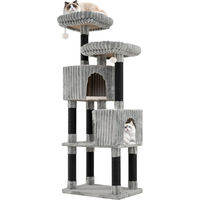 Produktbild von Northix Kratzbaum für Katzen in Grau mit 2 Höhlen und Kratzstämmen 156 cm
