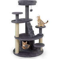 Produktbild von Northix Kratzbaum für Katzen in Grau mit Höhle, Leiter, Spielzeug und Sisal-Elementen