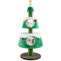 Produktbild von Northix Kratzbaum für Katzen in Grün mit 2 Höhlen, Sisalstämmen und Plüschtieren, 153 cm