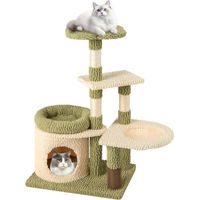 Produktbild von Northix Kratzbaum für Katzen in Grün und Weiß mit Hängematte und Sisal-Kratzpfosten