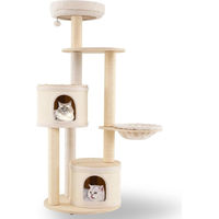 Produktbild von Northix Kratzbaum für Katzen mit 2 Häuschen und Korb aus Sisal und Plüsch in Beige, 152 cm