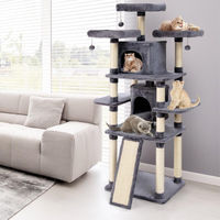 Produktbild von Northix Kratzbaum für Katzen mit Höhle und Spielbällen aus Plüsch in Grau 170 cm