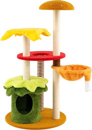 Northix Kratzbaum für Katzen mit Korb und Sisal-Kratzbrettern 117 cm – Bild 1 von 3