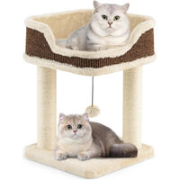 Produktbild von Northix Kratzbaum für Katzen mit Plüschsitz, Sisalstämmen und Ball in Beige
