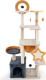 Northix Kratzbaum für Katzen mit Sisalstämmen und Katzenhöhle in Beige 160 cm hoch – Bild 1 von 2