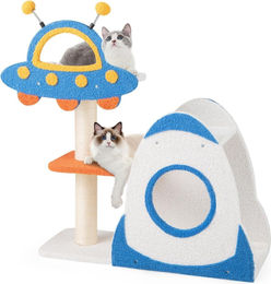 Northix Kratzbaum für Katzen mit UFO-Plattform und Sisal-Kratzsäulen in Großformat – Bild 1 von 1
