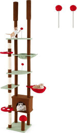 Northix Kratzbaum mit Deckenspanner aus Holzspanplatte Plüsch und Sisal – Bild 1 von 3
